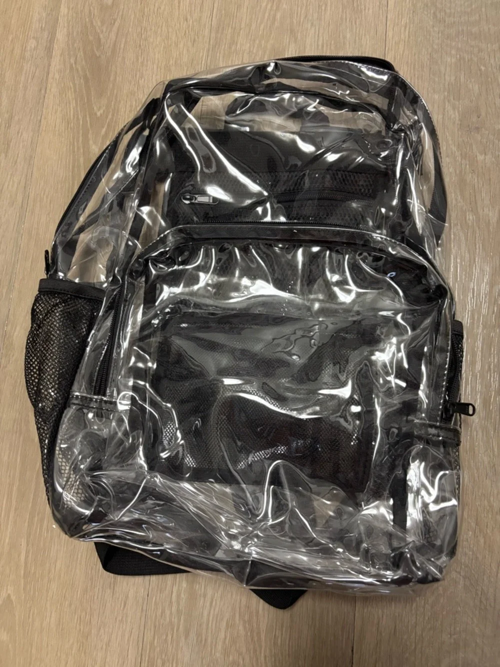 Unk Clear Backpack with Black Mesh Accents - Picture 2 of 4